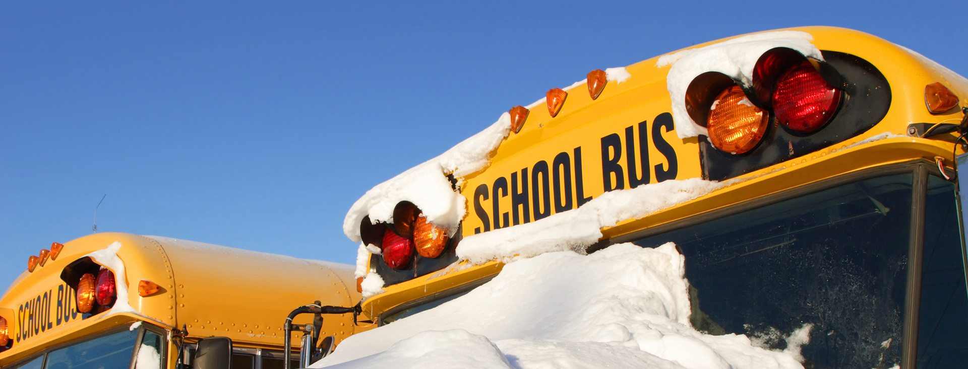 school bus with snow